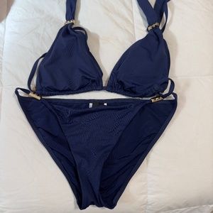 BCBGMaxAzria Navy/Gold Bikin